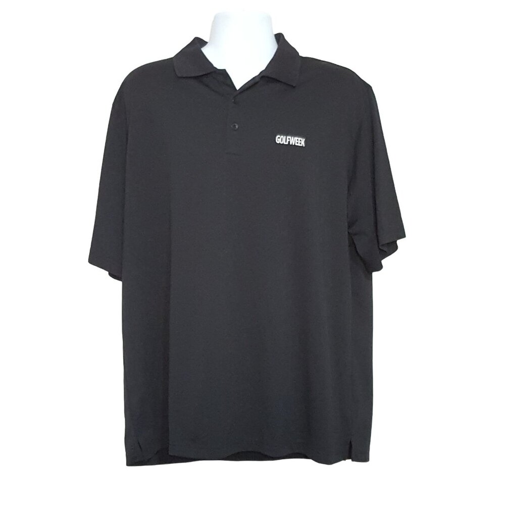 Antigua Mens Polo Shirt XL Black Embroidered Golf Week‎